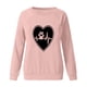 thumbnail image 4 of ICHUANYI Clearance Women's Round Neck Top Casual Fashion, Personalized Printing Loose Fitting, Slimming Long Sleeves(Pink, M) ICHUANYI WER2023081512257, 4 of 4