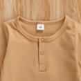 thumbnail image 5 of IZhansean Newborn Infant Baby Boy Girl Fall Winter Outfits Solid Tops and Pants Kids Sweatsuit 2Pcs Clothes Khaki 12-18 Months, 5 of 7