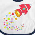 thumbnail image 4 of Inktastic Valentine's Day Rocket Ship with Hearts Boys or Girls Baby Bib, 4 of 4