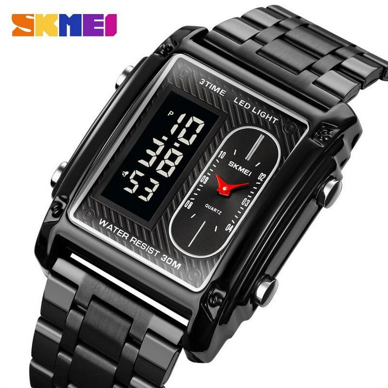 Cheap SKMEI Digital Watch Men Quartz Sport Watch Luxury Business Stainless  Steel Strap Men Watches
