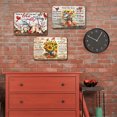 thumbnail image 3 of Placa Metal Vintage Flores Pintura Hierro Rectangular Del 30x20cm 3 Uds., 3 of 9