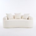 thumbnail image 6 of Demi Bonn 65" Compact Curved Loveseat Sofa with Chenille Fabric, Full Compression Sponge for Small Spaces, Supports up to 300 lbs, No Assembly Needed, White, 6 of 8