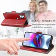 thumbnail image 4 of Case for Motorola Moto Edge S Cover Leather Wallet Folio Case Book Design Flip Magnetic Closure - Red, 4 of 5