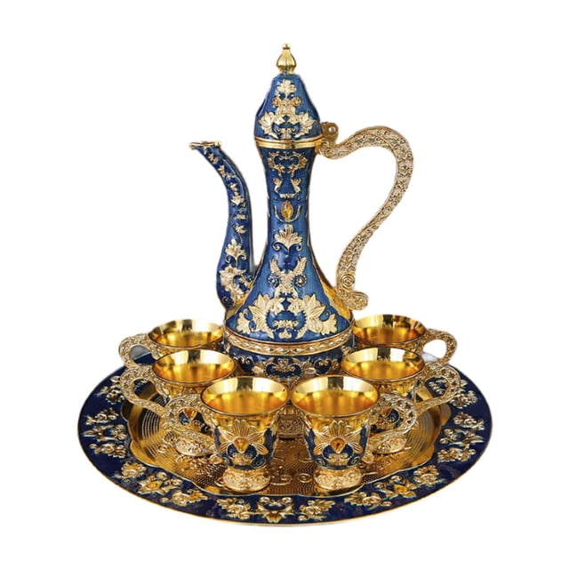 Juego de café turco, vajilla para bebidas, juego de vino de lujo para boda, juego de servicio de té, juego de tazas de café turco para dormitorio de