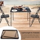thumbnail image 4 of Juego de mesa plegable Furniturer para 2 personas con 3 piezas, color negro, 4 of 8