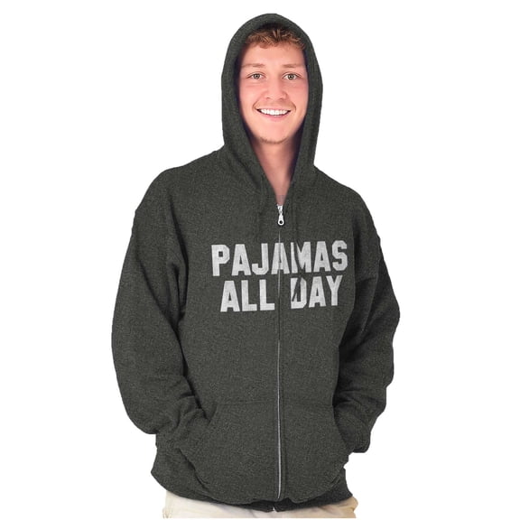 Pajamas All Day Slacker Lazy Zip Up Hoodie Men's Women's Brisco Brands S