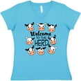 thumbnail image 3 of Inktastic Welcome to the Herd with Cute Black and White Holstein Cows Women's V-Neck T-Shirt, 3 of 5