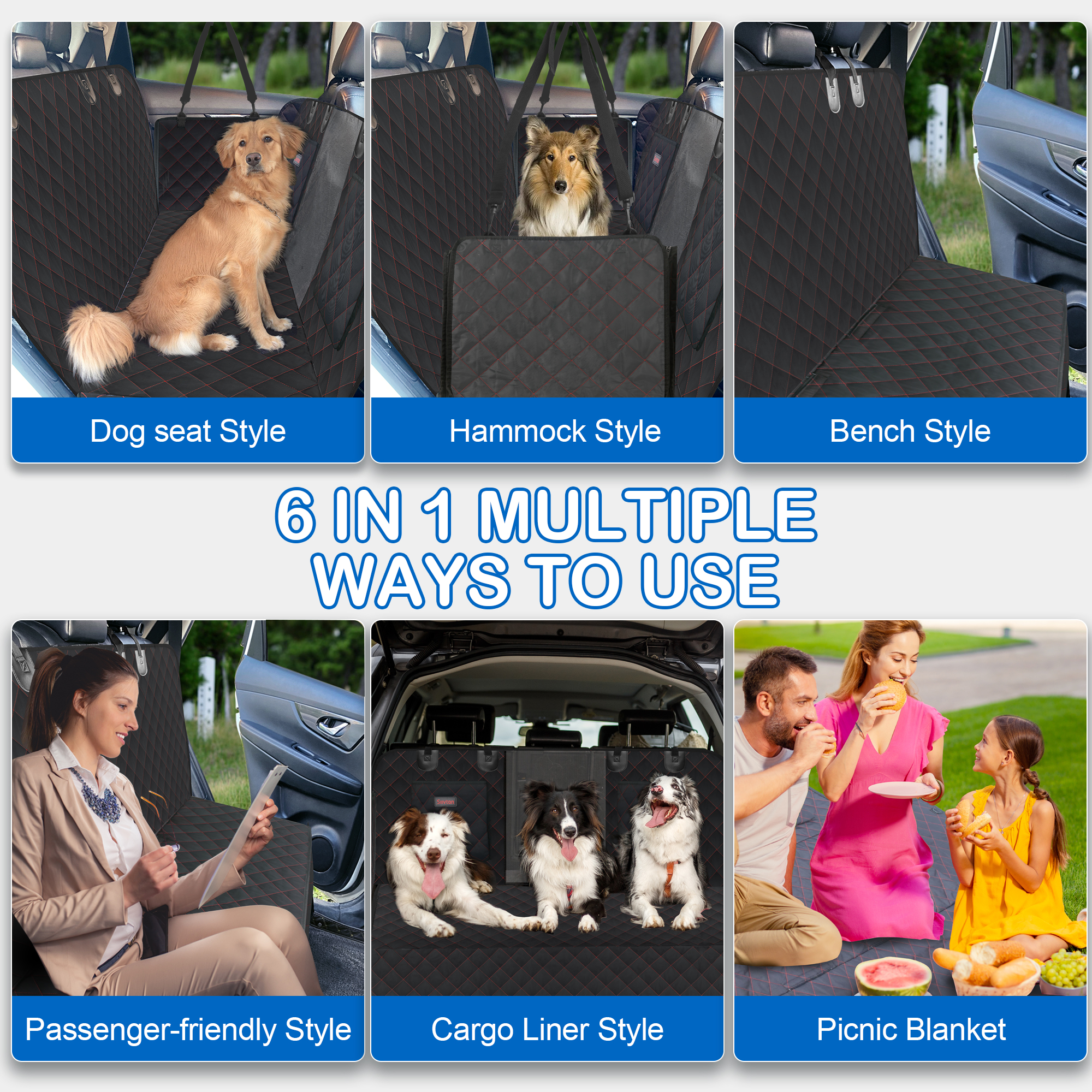 XSZ Waterproof Dog Car Seat Cover for Back Seat photo 8