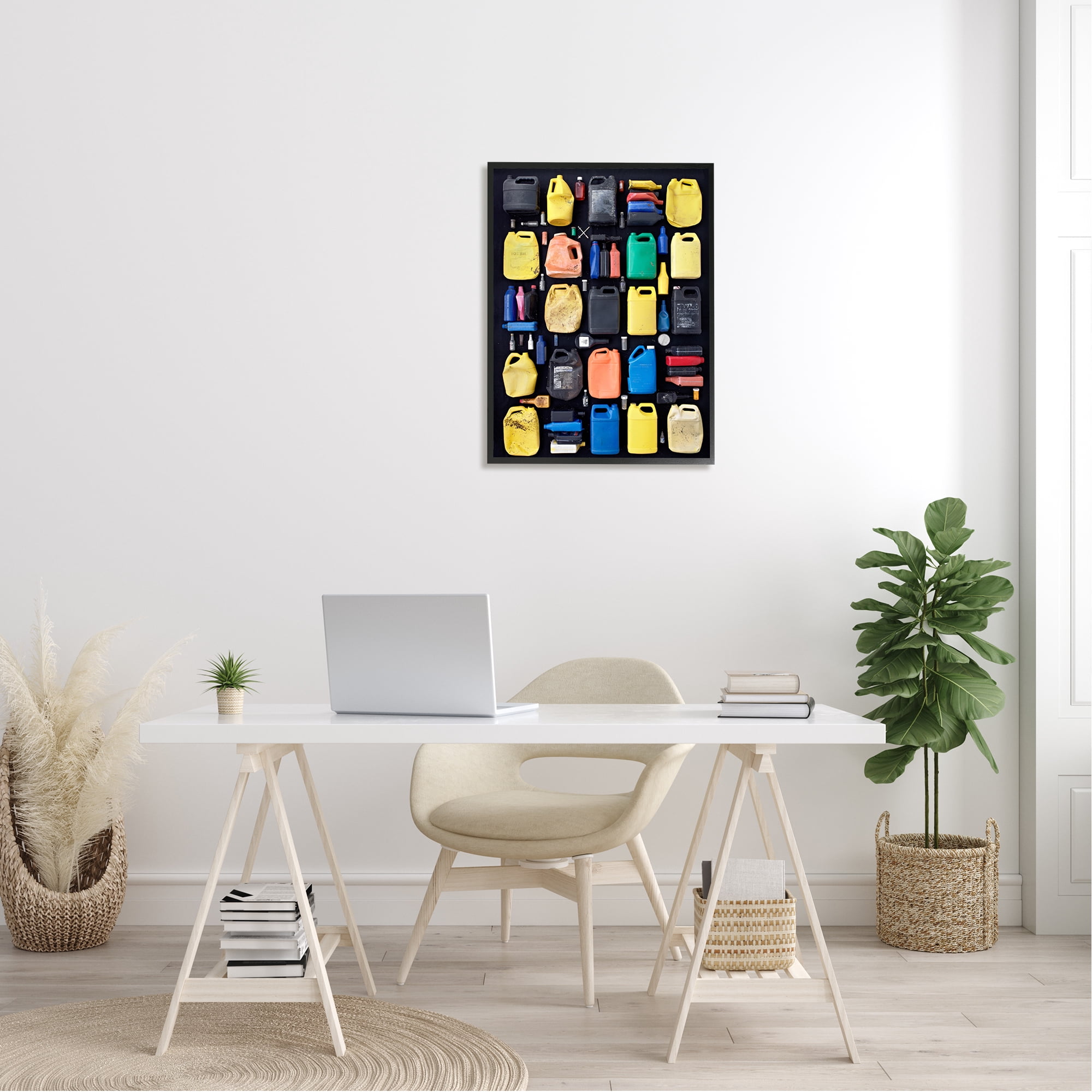 Stupell Industries Intriguing Modern Jetsam Jerrycan Containers Recycling Waste Framed Wall Art, 24 x 30, Design by Barry Rosenthal