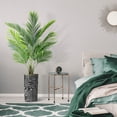 thumbnail image 4 of Artificial Tree in Modern Geometric Pattern Planter, Fake Areca Tropical Palm Silk Tree for Indoor and Outdoor Home Decoration - 66" Overall Tall (Plant Pot Plus Tree), 4 of 5