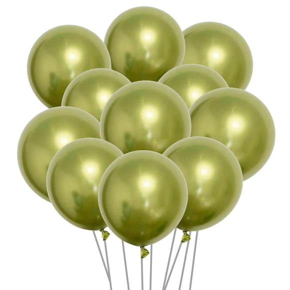 Globos Ztikug de látex metálico verde claro de 10 pulgadas (50 unidades)