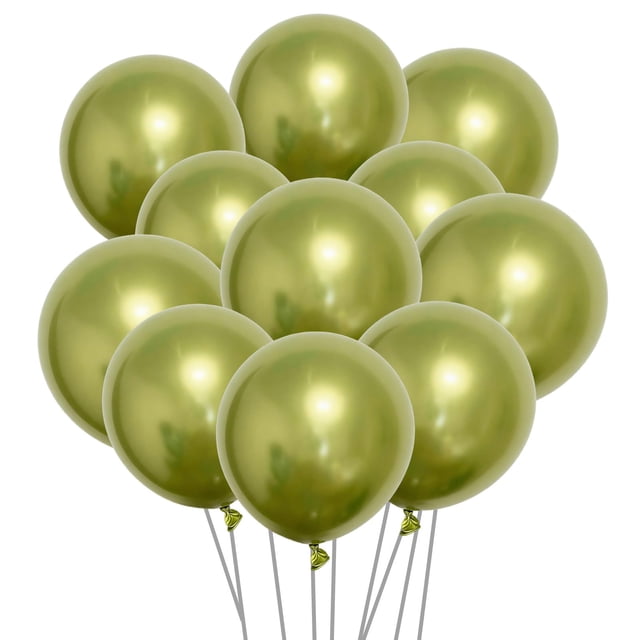 Globos Ztikug de látex metálico verde claro de 10 pulgadas (50 unidades)