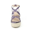 thumbnail image 6 of BLISSFUL STEP Women's Snake Print Platform Slingback Strappy Espadrille Wedge Heel Sandals Purple 6.5, 6 of 8