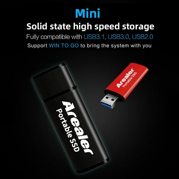 Disque Dur Externe Mini SSD Portable 4TB 4To Stockage Rouge avec
