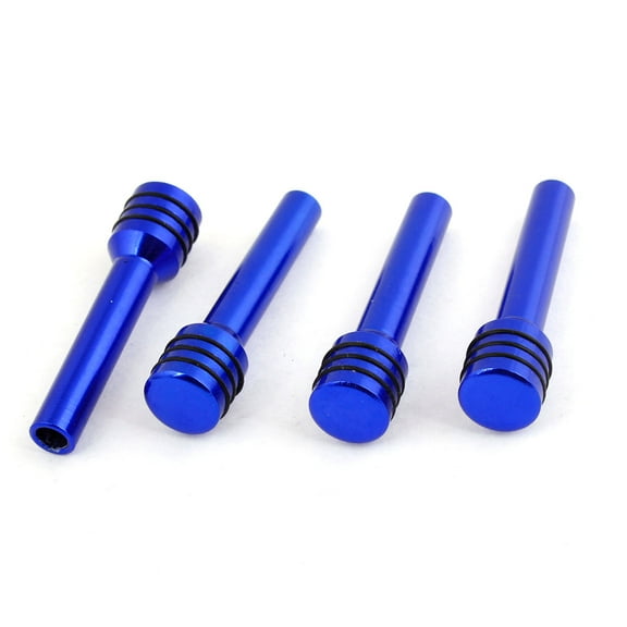 Unique Bargains 2 Pairs DC 12V Aluminum Alloy Rotatable Door Lock Knob Cover Blue for Car Auto