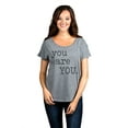 thumbnail image 2 of Thread Tank You Are You Women's Relaxed Slouchy Dolman T-Shirt Tee Heather Grey Small, 2 of 4