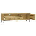 thumbnail image 3 of vidaXL TV Cabinet with Metal Legs Brown Solid Wood Pine OSLO, 3 of 5