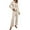 Beige, variant on Ribbed Lounge Sets for Women, Ribbed Pajama Sets for Women Pullover V Neck Long Sleeve Sleepwear Matching Comfy Long Pants Outfits Ladies Pajamas Sets Black L