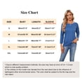 thumbnail image 5 of MOMOFEEL Long Sleeve Top for Woman Crewneck T-Shirts 3/4 Sleeve Tunic Tops For All Seasons (M9001 Blue S), 5 of 7
