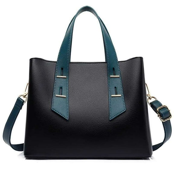 High-Quality Women's Handbag - Sleek Color Blocked Soft Leather Tote for Modern Style