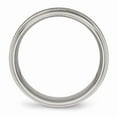 thumbnail image 2 of Titanium Brushed and Polished Ridged Edge Ring Size: 8; for Adults and Teens; for Women and Men, 2 of 6