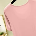 thumbnail image 6 of qolati Womens Tops Pleated Front Round Neck Short Sleeve Shirts Lightweight Casual Modal T-Shirts Classic Fit Summer Basic Tees, 6 of 7