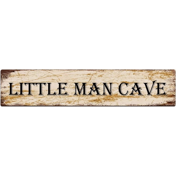 Metal Sign Little Man Cave Vintage Signs Retro Tin Signs Aluminum Sign for Kitchen Home Garden Wall Bar Cafe Decor 4x16 Inch