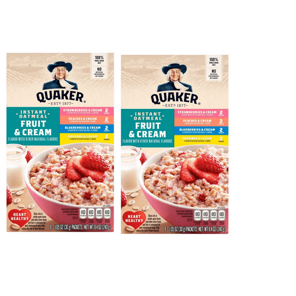 Quaker Fruit & Cream Instant Oatmeal Variety - 8ct/9.8oz pack of 2