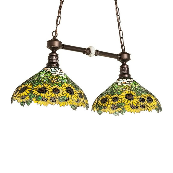 Meyda Lighting 35" Long Wild Sunflower 2 LT Island Pendant