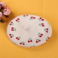 thumbnail image 3 of Kids Fashion Beret Cherry Embroidery Woolen Hat Beanie Turban Hat Fedoras Color Matching Design, 3 of 7