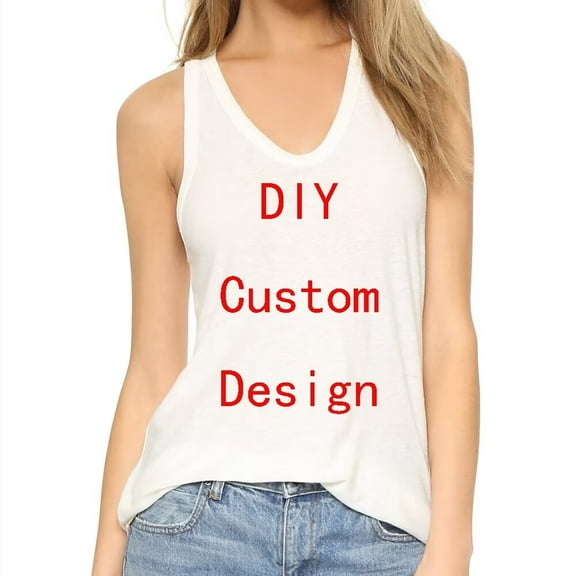 FEMSCIL Women V Neck Camisole Tank Top Strap Sleeveless T Shirt Casual Loose Vest Blouse DIY V-neck sleeveless short sleeved