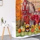 thumbnail image 4 of Juego de cortina de ducha con hojas de arce otoñal, tapa de inodoro y alfombrillas antideslizantes, 4 cortinas de ducha de calabaza blanca y amarilla para baño, decoración de baño de otoño, 4 of 7