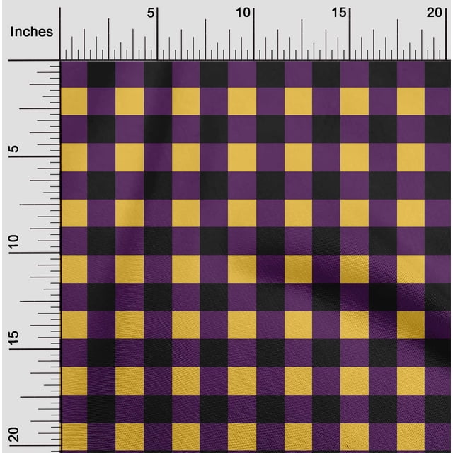 oneOone Cotton Flex Fabric Gingham Check Print Fabric By Yard 40 Inch Wide