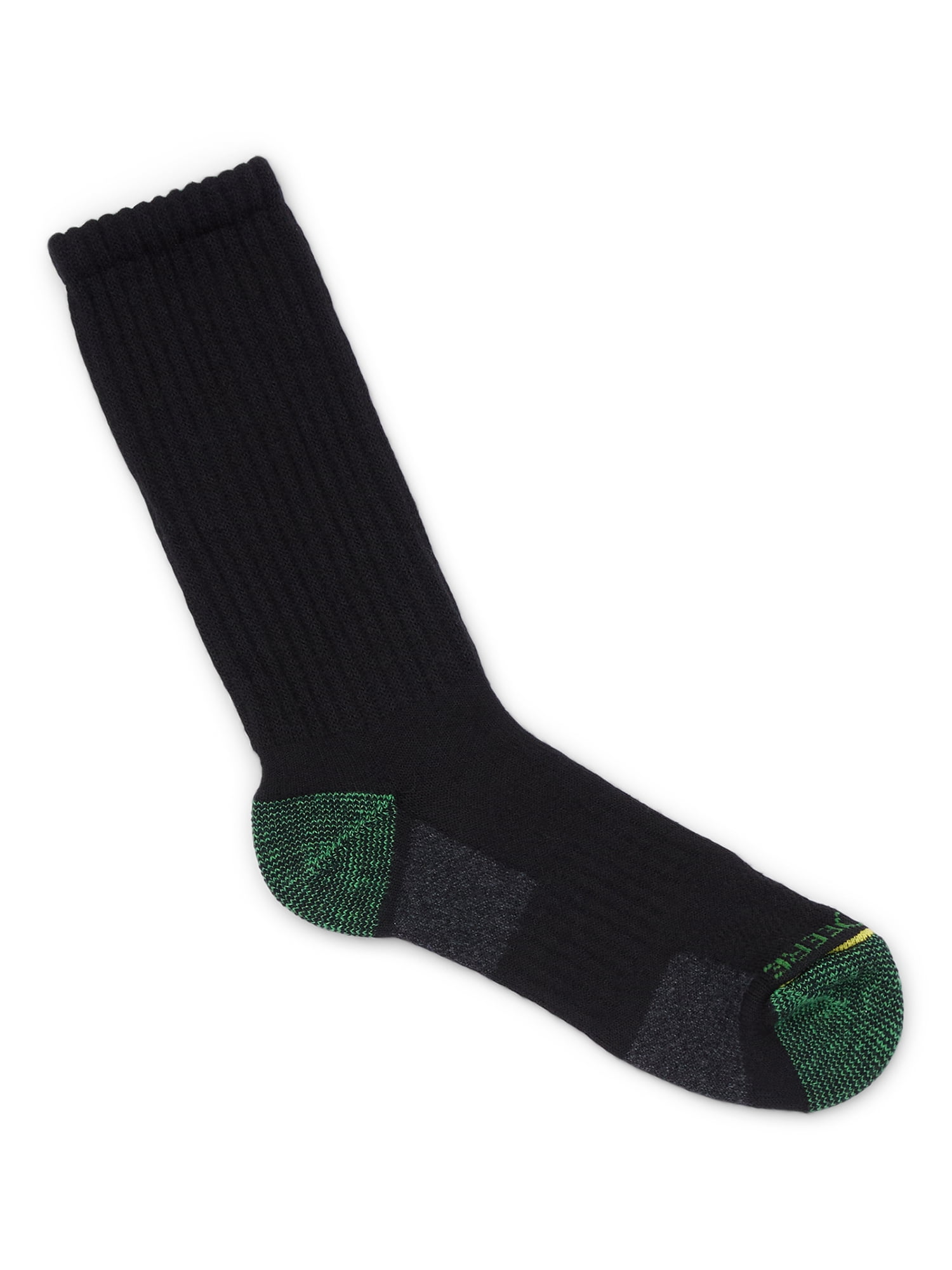 John Deere Men’s Workwear Crew Socks, 6-Pack, Black