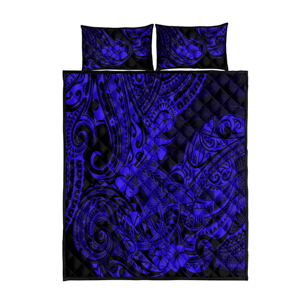 Hawaii Shark Juego de Cama Edredón Polinesio Azul Marino Versión LT01