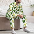 thumbnail image 7 of Salouo Avocado1 Print Button-Front Long Sleeve Pajama Set for Men, Soft 2Pjs Men's Long Sleeve Sleepwear-XX-Large, 7 of 7