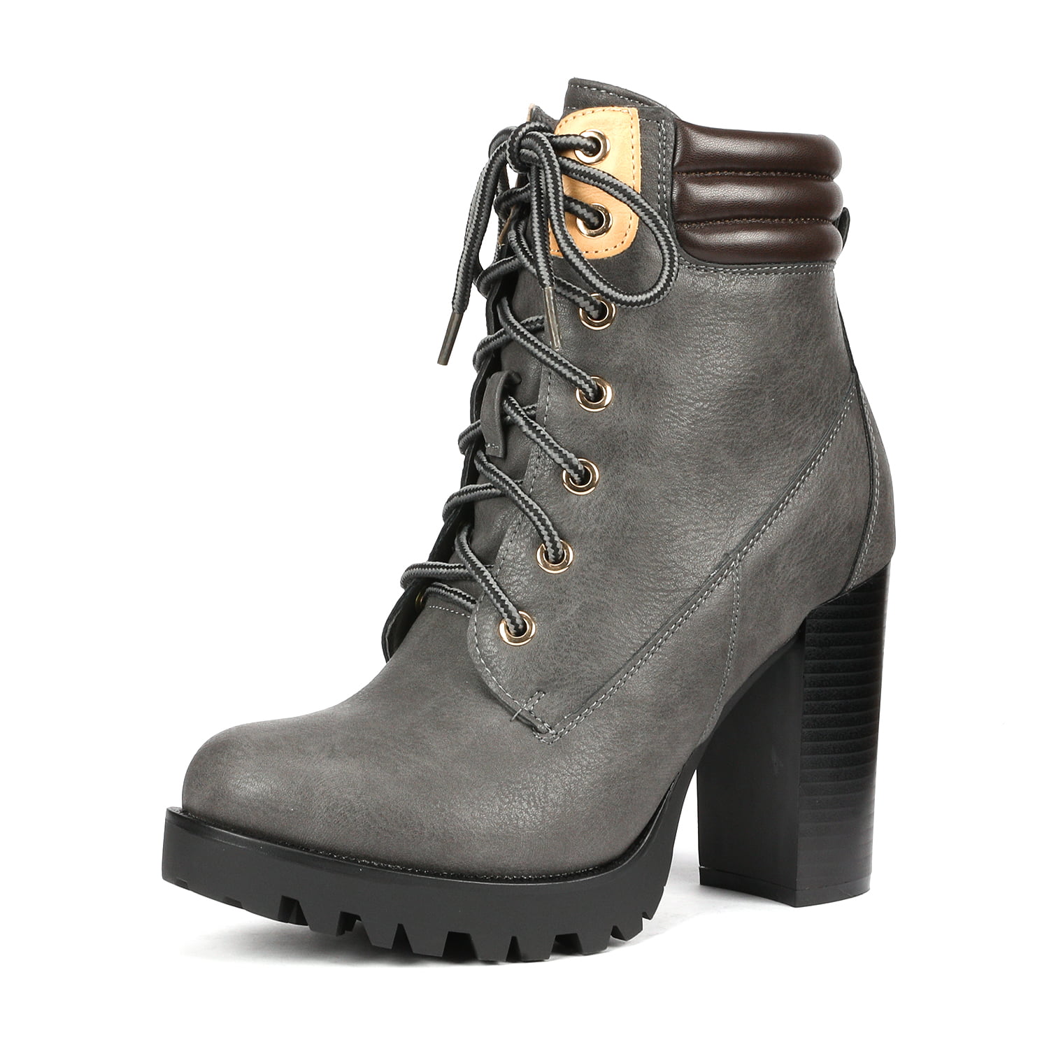 DREAM PAIRS Womens Combat Lace Up Ankle Boots 