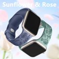 thumbnail image 4 of Correa de reloj SNBLK de silicona grabada con estampado floral, paquete de 6 unidades, 40-49 mm, 4 of 9