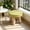 Yellow, variant on Wooden Foot Stool with Padded Seat | Round Step Stool for Adults | Small Side Table or Ottoman for Living Room, Bedroom, Hallway | Compact Portable Stool for Extra Seating and Decor