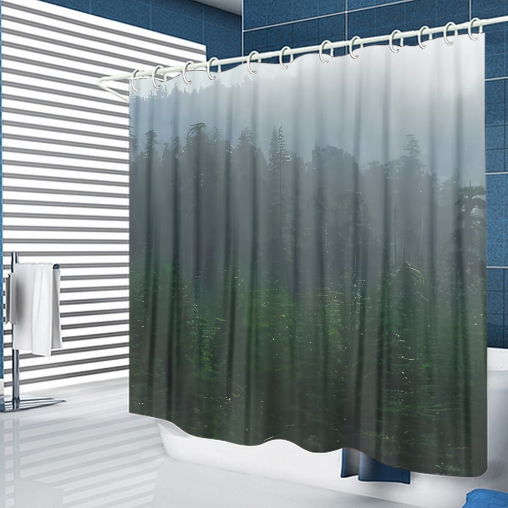 Mountain Forest Shower Curtain Natural Forest Shower Curtain Set