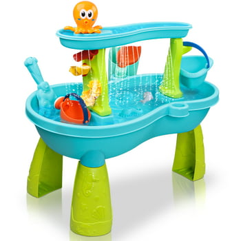Hot Bee Water Table for Toddlers, Rain Showers Splash Pond Water Sensory Tables Summer Beach Toys for Outside Backyard for Toddlers Age 3-5