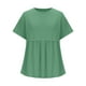 thumbnail image 5 of Pantalones cargo para mujer,Camisas de maternidad para mujer, túnica de manga corta con cuello redondo, mezcla de algodón y lino, blusa informal para primavera y verano, sopatenor, 5 of 9