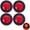 4x Red, variant on 2" Round Trailer 7 LED Clearance Marker Lights Reflector Lens DOT FMVSS 4x Red