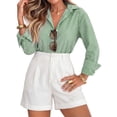 thumbnail image 4 of Fantaslook Striped Button Down Shirts for Women Classic Long Sleeve Collared Office Work Blouses Tops, 4 of 10
