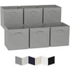 13x13 Large Storage Cubes (Set of 6). Fabric Storage Bins with Dual Handles | Cube Storage Bins for Home and Office | Foldable Cube Baskets For Shelf | Closet Organizers and Storage Box (Grey)