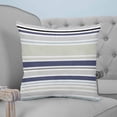 thumbnail image 4 of 26x26 Pillow Covers Set of 2, Beige Stripe Throw Pillow Covers Decorative Couch Cushion Case, Modern Abstract Art Navy Blue Striped Rustic Microfiber Square Pillowcases for Bedroom Car Living Room, 4 of 7