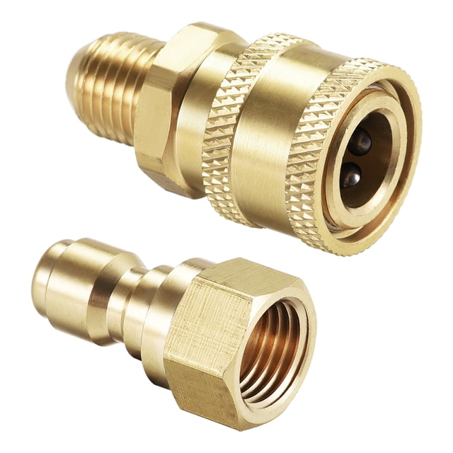 Unique Bargains Garden Hose Brass Quick Connect Set M14x1.5 Male & Female Thread