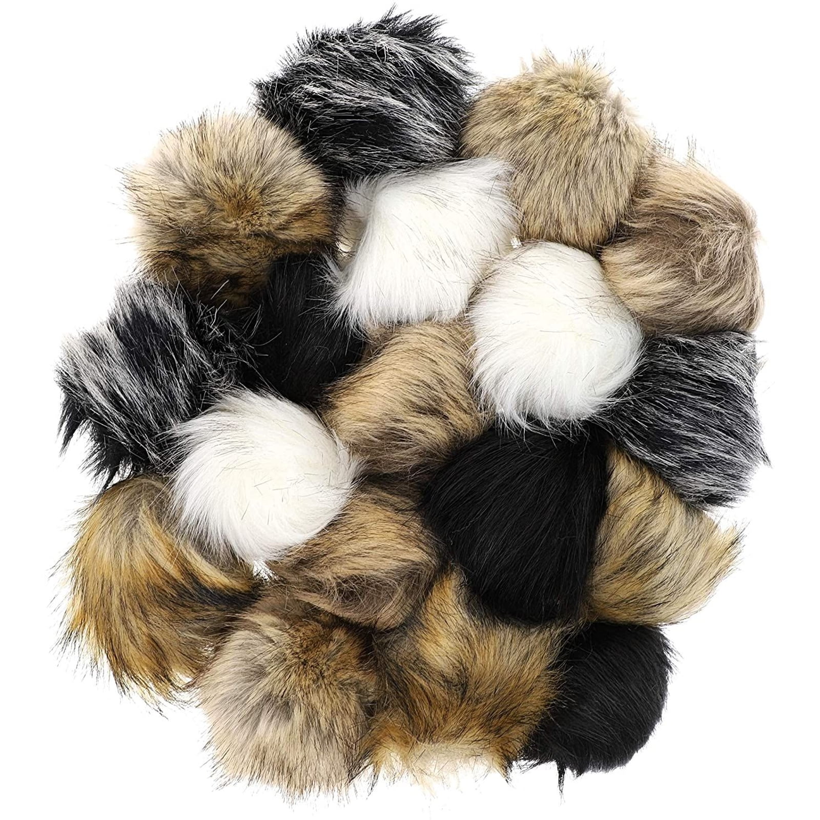 Fluffy Faux Fox Fur Pompom Ball with Press Button for Knitted Garment Hat DIY Handmade Accessories 5 Inches Pack of 12 Khaki Fluffy Faux Fox Fur Pompom Ball with Press Button for Knitted Garment Hat DIY Handmade Accessories 5 Inches Pack of 12 Khaki