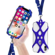GFH 2 in 1 Phone Lanyard with Detachable Wrist Strap Cover Universal for 8.7 6S Smartphone iPhone 6S Plus, Google Pixel, LG HTC Huawei P10 4.7-6.5 inch (Dark Blue)