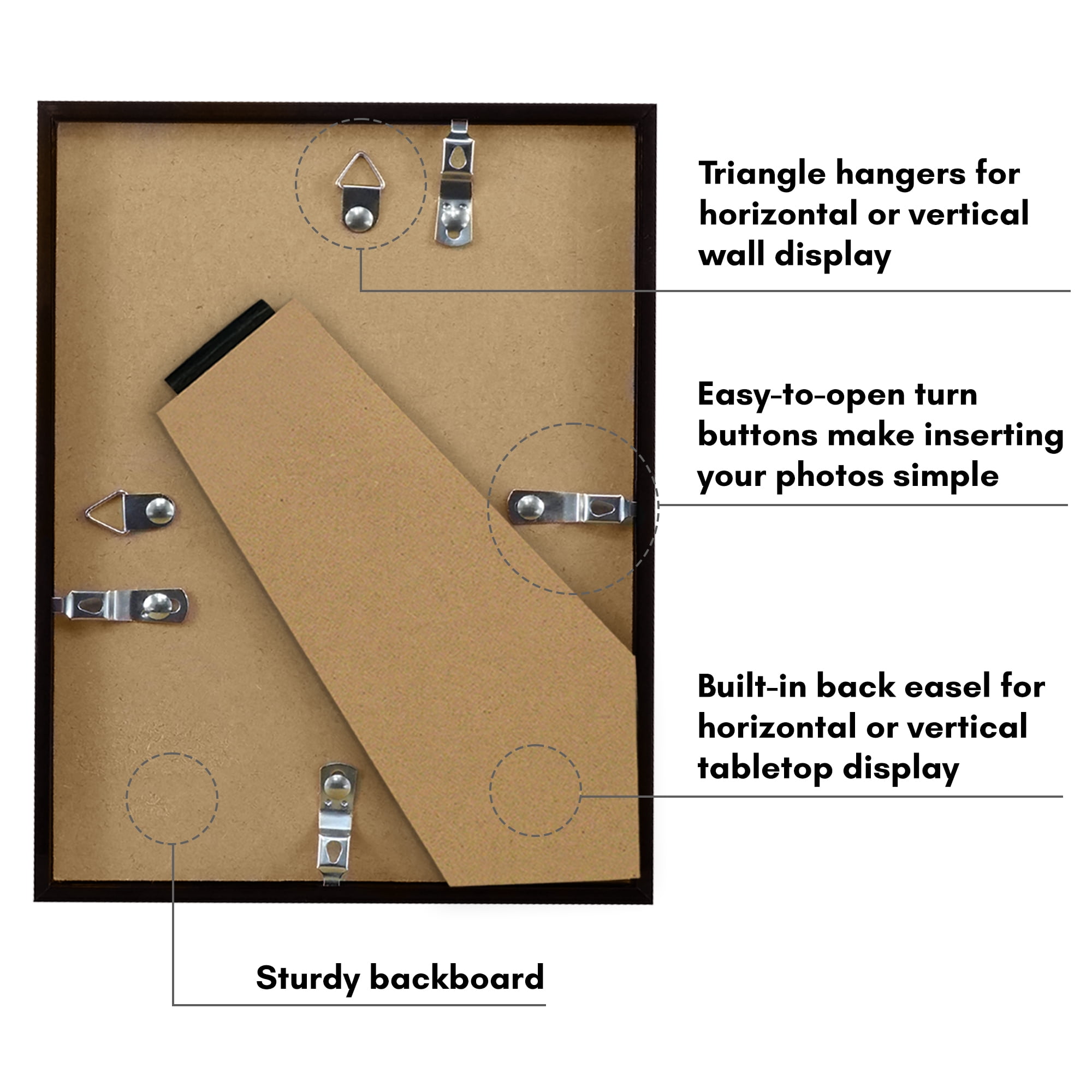 Americanflat 6x8 Picture Frame with Shatter-Resistant Glass with 4x6 Mat Display Photo Streamline - Black